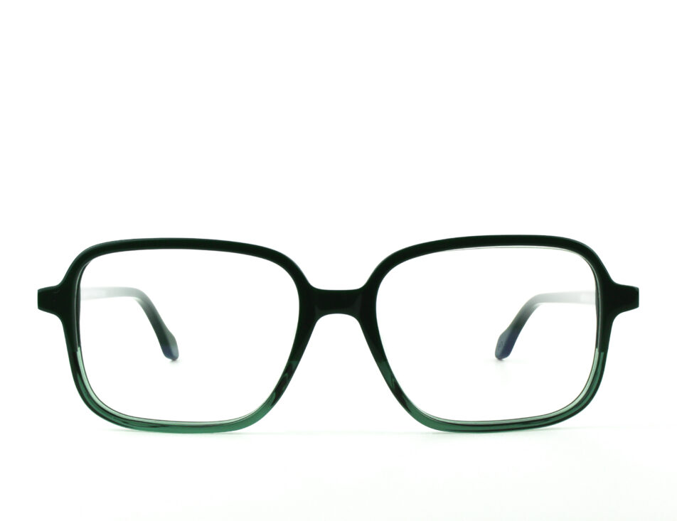 Occhiale quadrato leggero verde striato